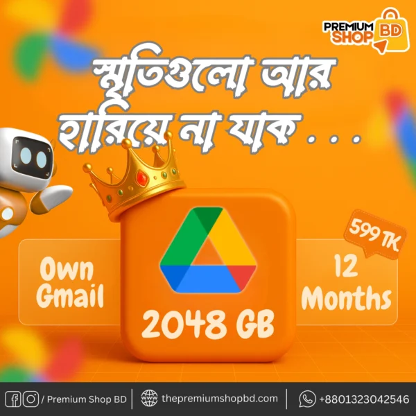 Google One Premium 2TB storage upgrade in Bangladesh